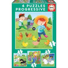  Farm Állatok 4 az 1-ben puzzle puzzle, kirakós