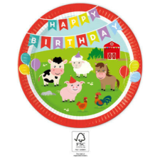 Farm Party papírtányér 8 db-os 23 cm FSC party kellék