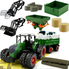  Farm Traktor Játékszett Pótkocsival - 1/24 Méretarány makett