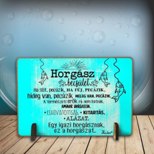 Fatábla pecásoknak - Horgász becsület grafika, keretezett kép