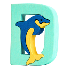Fauna fa puzzle ABC betűk D (delfin) kreatív és készségfejlesztő