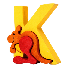 Fauna fa puzzle ABC betűk K (kenguru) kreatív és készségfejlesztő