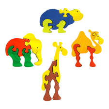 Fauna fa puzzle állatkerti készlet 4 db kreatív és készségfejlesztő