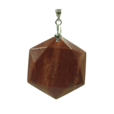 Fazettált hexagon jáspis medál medál