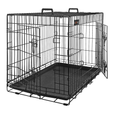 Feandrea 2 ajtós összecsukható ketrec, kutyaszállító ketrec 122x74,5x80,5 cm, fekete | FEANDREA szállítóbox, fekhely kutyáknak