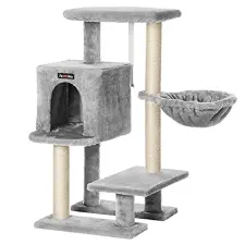Feandrea Macska kaparóafa, kis macska ház 84 cm, világosszürke macskabútor