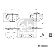 FEBI BILSTEIN fékbetétkészlet, tárcsafék 1003345 fékbetét