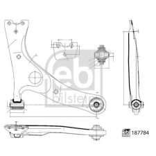 FEBI BILSTEIN lengőkar, kerékfelfüggesztés FEBI BILSTEIN 187784 autóalkatrész