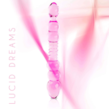FeelzToys GLAZZZ Lucid Dreams - gyöngyös üveg dildó (pink) műpénisz, dildó