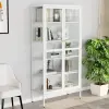  Fehér acél és edzett üveg vitrin 90 x 40 x 180 cm