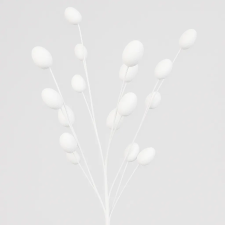  Fehér bogyós virág csillám díszítéssel dekoráció