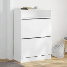  Fehér cipőszekrény 2 kihajtható fiókkal 80 x 34 x 116 cm bútor
