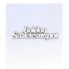  Fehér fa 'Boldog születésnapot' felirat. Mérete: 60x16x2 mm dekorációs kellék