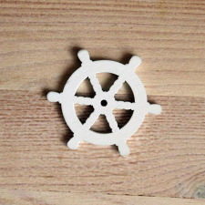  Fehér fa hajókormány, átmérője: 5 cm dekorációs kellék