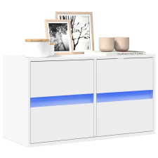  fehér falra szerelhető TV-szekrény LED-lámpákkal 80x31x45 cm bútor