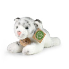 fehér fekvő plüss tigris 17 cm - környezetbarát plüssfigura