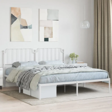  Fehér fém ágykeret fejtámlával 160 x 200 cm ágy és ágykellék