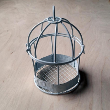  Fehér fém kalitka, mérete: 65x95 mm dekorációs kellék