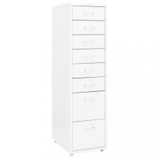 Fehér fém mobil iratszekrény 28 x 41 x 109 cm bútor