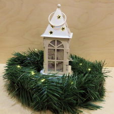  Fehér fém-üveg mécsestartó, téli képekkel. Mérete: 7x16 cm dekorációs kellék