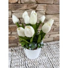  Fehér gumi tulipános asztali dekor dekoráció