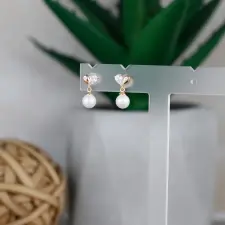  Fehér gyöngyös fülbevaló fülbevaló