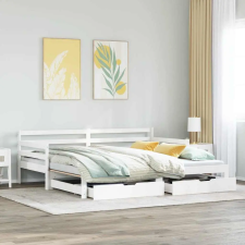  fehér kihúzható heverő fiókokkal matrac nélkül 90 x 200 cm ágy és ágykellék