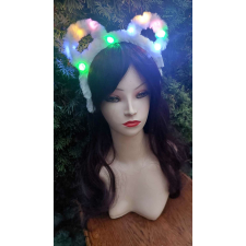  FEHÉR Led-es Világítós Maci Fejpánt Jelmezhez Farsangra jelmez