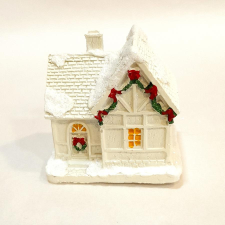  Fehér ledes házikó, mérete: 5,5x4,5x5,5 cm dekorációs kellék