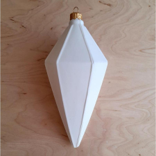 Fehér műanyag kristály, mérete: 85x190 mm dekorációs kellék