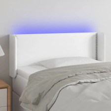  Fehér műbőr LED-es fejtámla 93x16x78/88 cm ágy és ágykellék