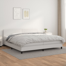  fehér műbőr rugós ágy matraccal 200 x 200 cm ágy és ágykellék