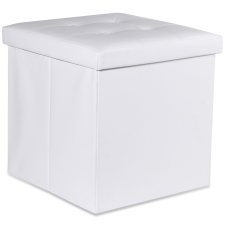  Fehér összecsukható ZAREX L puff ökobőrből bútor