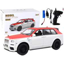 Fehér-piros R/C autó távirányítóval távirányítós modell