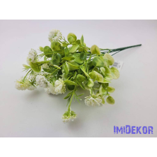  Fehér porzós 5 ágú műzöld bokor 36 cm dekorációs kellék