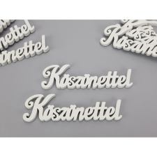 Fehér "Köszönettel" felirat 9cm 8db/csomag dekorációs kellék