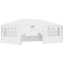  Fehér rendezvénysátor oldalfalakkal 4 x 6 m 90 g/m² kerti tárolás
