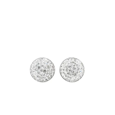  Fehér színű Swarovski Kövekkel Díszített Apró S925 Ezüst Fülbevaló -10mm fülbevaló