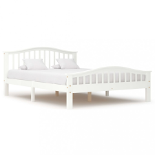  Fehér tömör fenyőfa ágykeret 140 x 200 cm ágy és ágykellék