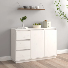  fehér tömör fenyőfa tálalószekrény 111 x 34 x 75 cm bútor