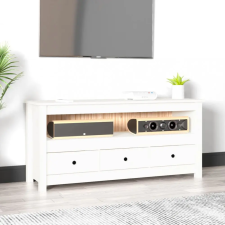  fehér tömör fenyőfa TV-szekrény 114x35x52 cm bútor