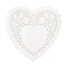 Fehér tortacsipke szív 20 cm 16db/csomag sütés és főzés