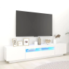  fehér TV-szekrény LED-lámpákkal 200 x 35 x 40 cm