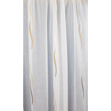 Fehér voila-sable kész függöny barna drapp hullám Krisztina 180x400cm lakástextília