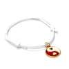  Fehér zsinórszövet karkötő piros-fehér jin-jang charmmal
