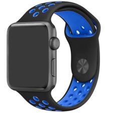 FeiFan sport szilikon óraszíj Apple Watch órához 42/44/45/49 mm - Fekete-kék okosóra kellék