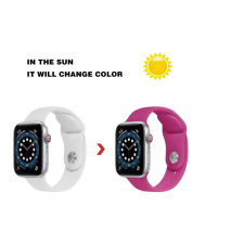 FeiFan színváltós szilikon óraszíj Apple Watch órához 38/40/41 mm - Fehér- Ciklámen / 9115 okosóra kellék