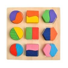  Fejlesztő Fa Puzzle játék gyerekeknek - Baba Oktató játékkészlet puzzle, kirakós