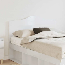  Fejtámla fejtámlával Fényes Fehér 120 cm Faanyag ágy és ágykellék