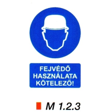 Fejvédő használata kötelező! m 1.2.3 információs címke